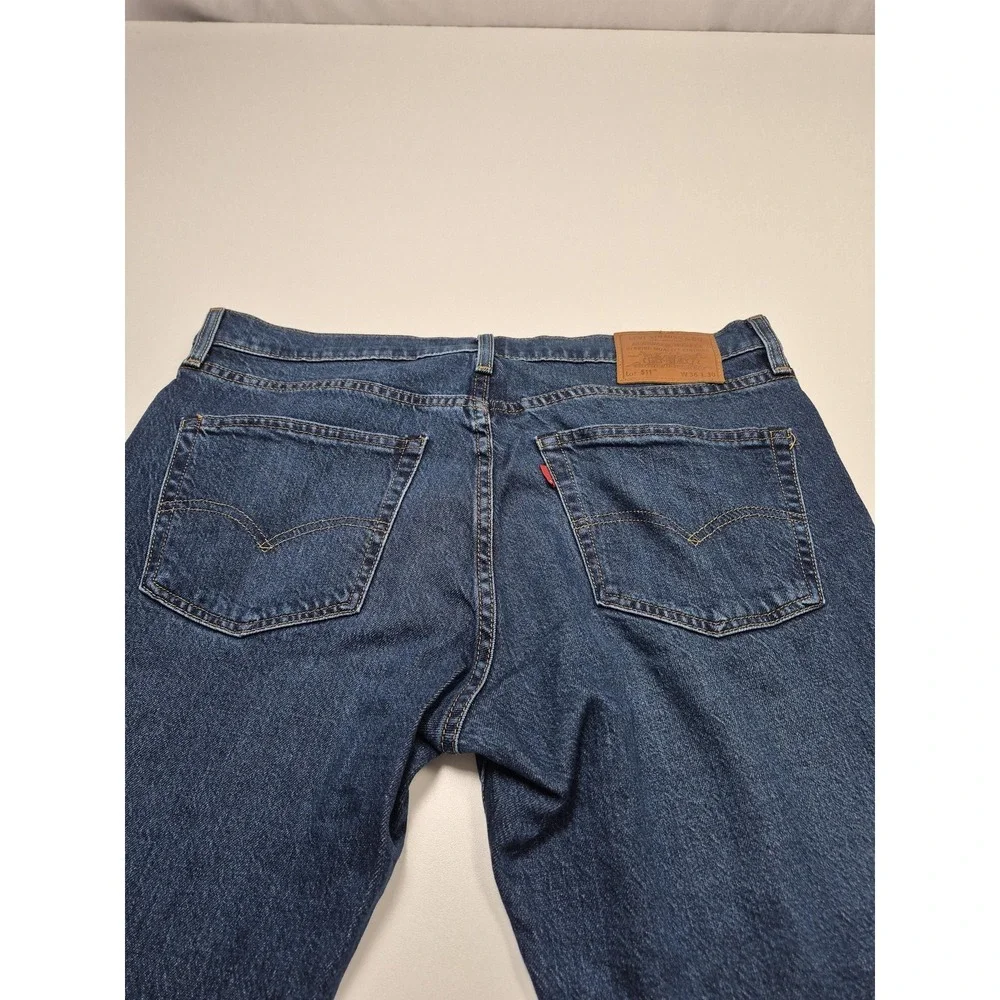 Levis Premium 511 Jeans Mens 36x30 Blue Stretch Denim Medium Wash